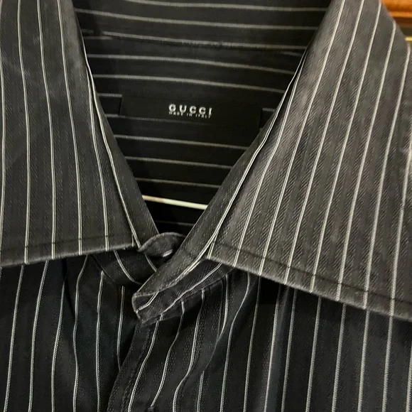 Men's Gucci X Tom, Ford pinstripe dress shirt size 46/18 made in Italy - Picture 3 of 8